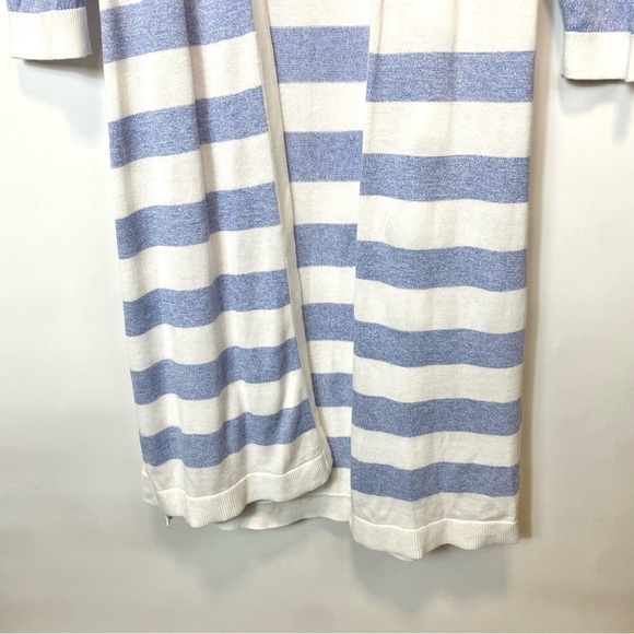 Talbots Blue Striped Sweater Cardigan Duster MP - Picture 5 of 12